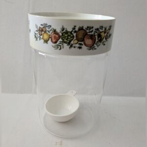 Vintage Pyrex Spice of Life Glass Kitchen Canister with scoop